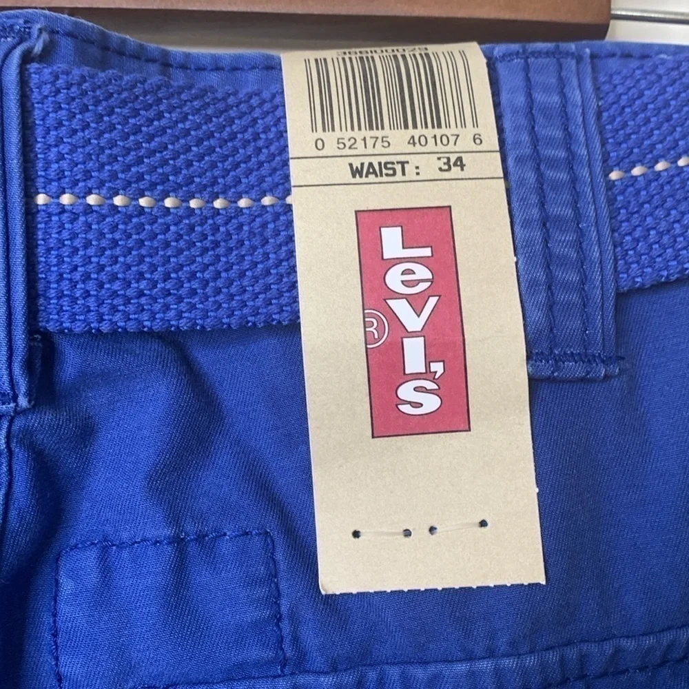 Levi’s | NWT Cobalt Blue Carrier Belted Cargo Shorts 34